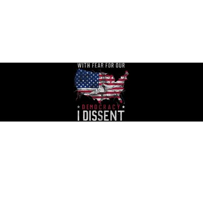 Retro American Flag I Dissent Fear For Democracy Bumper Sticker