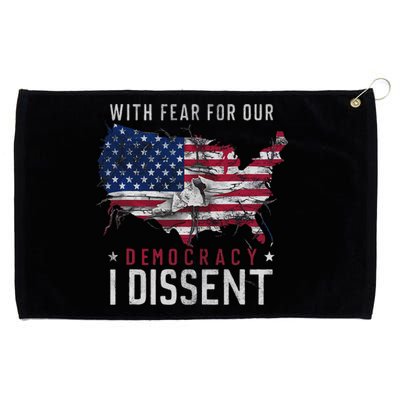 Retro American Flag I Dissent Fear For Democracy Grommeted Golf Towel