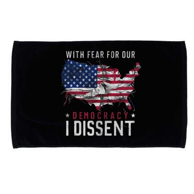 Retro American Flag I Dissent Fear For Democracy Microfiber Hand Towel