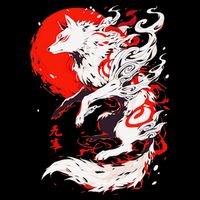 Retro Animal Funny Fox Vintage Okami Basic Japan Style Gift Backpack