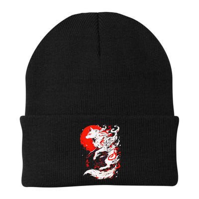 Retro Animal Funny Fox Vintage Okami Basic Japan Style Gift Beanie