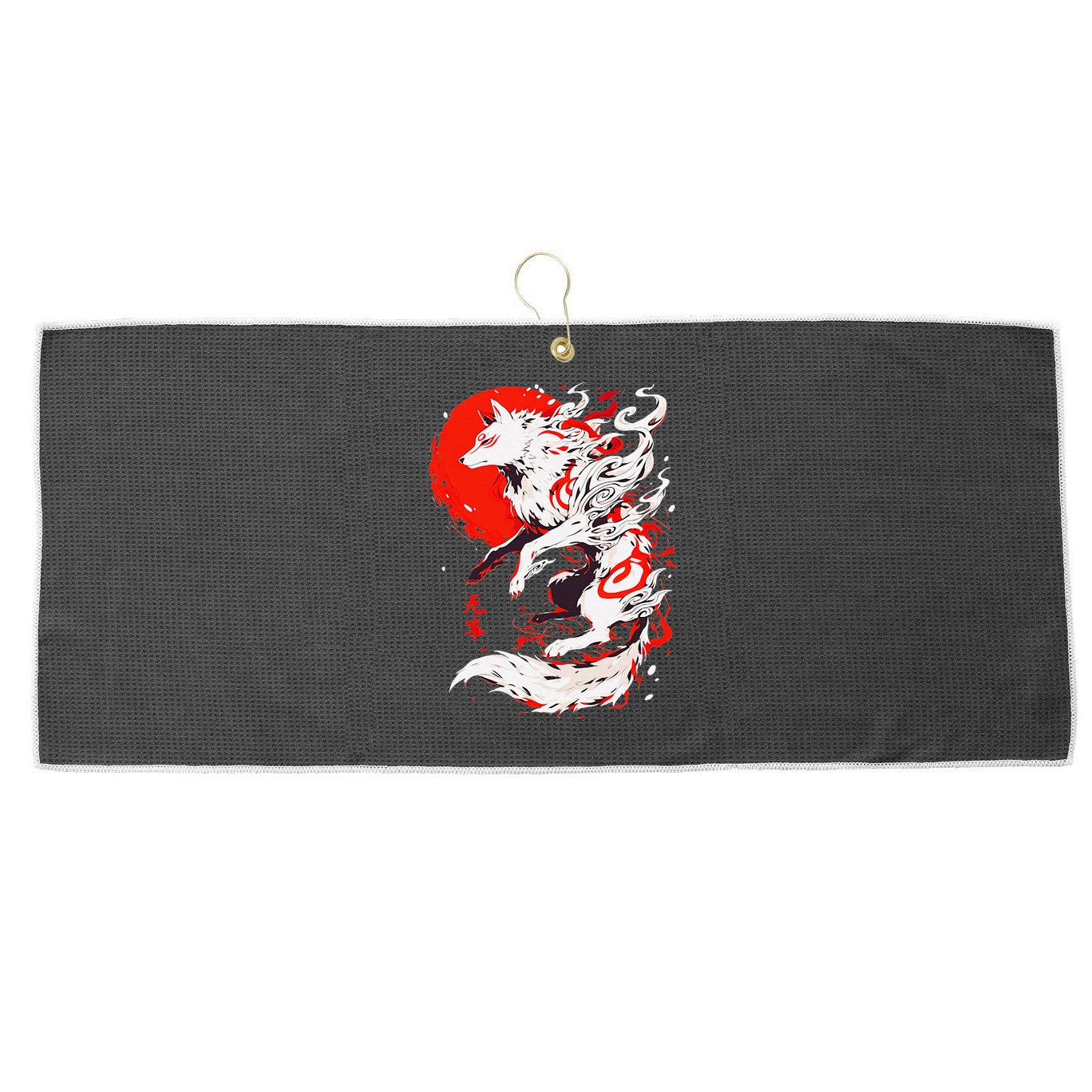 Retro Animal Funny Fox Vintage Okami Basic Japan Style Gift Large Microfiber Waffle Golf Towel