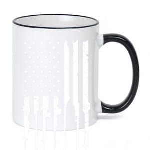 Rifle American Flag 11oz Black Color Changing Mug