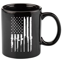Rifle American Flag 11oz C Handle Ceramic Mug