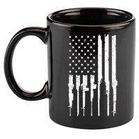 Rifle American Flag 11oz C Handle Ceramic Mug