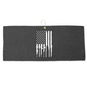 Rifle American Flag Large Microfiber Waffle Golf Towel