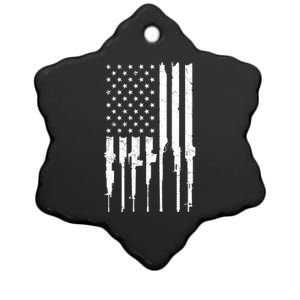 Rifle American Flag Ceramic Star Ornament