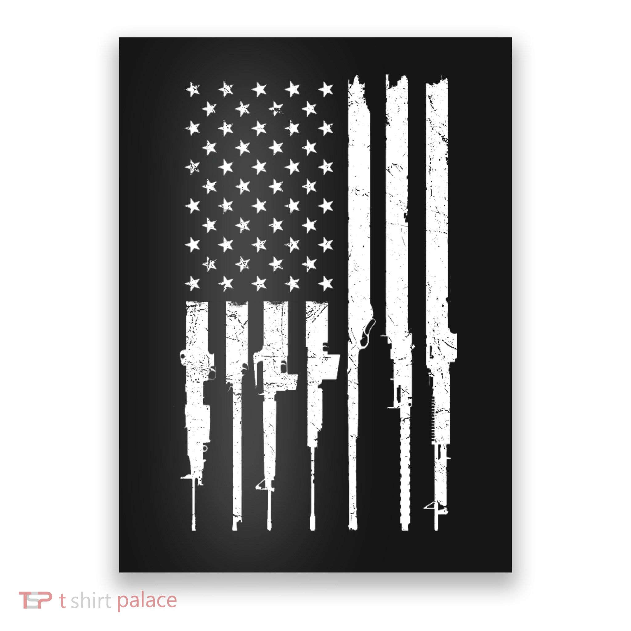 Rifle American Flag Poster