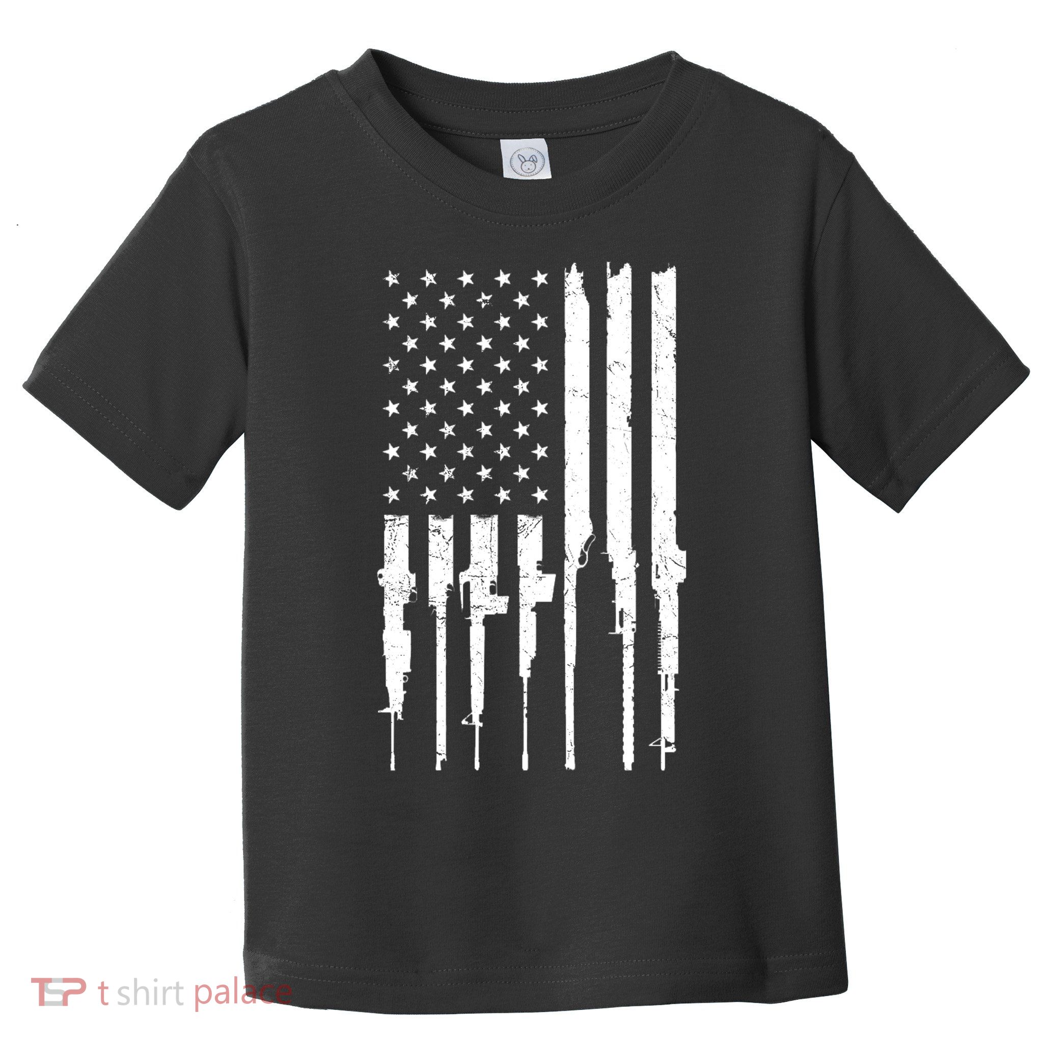 Rifle American Flag Toddler T-Shirt