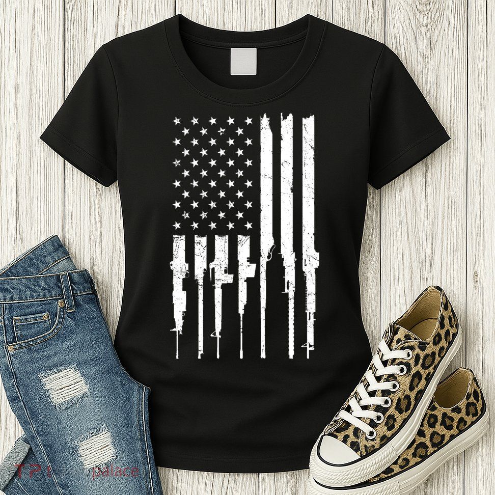 Rifle American Flag Women's T-Shirt