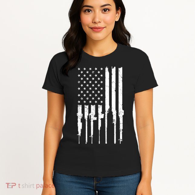 Rifle American Flag Women's T-Shirt
