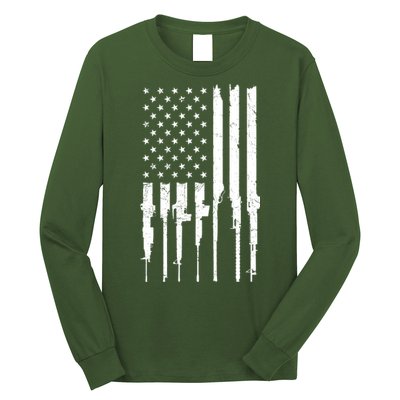 Rifle American Flag Long Sleeve Shirt