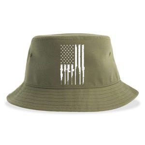 Rifle American Flag Sustainable Bucket Hat