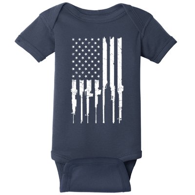 Rifle American Flag Baby Bodysuit