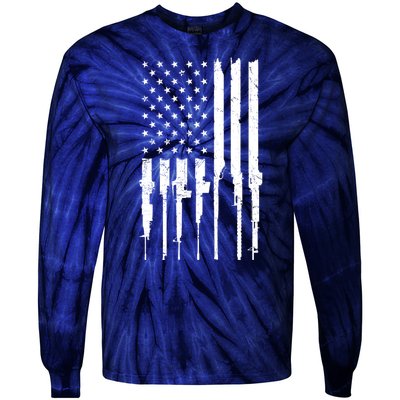 Rifle American Flag Tie-Dye Long Sleeve Shirt