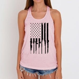 Rifle American Flag Women's Knotted Racerback Tank