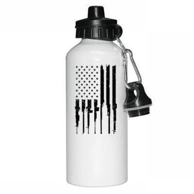 Rifle American Flag Aluminum Water Bottle 