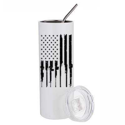 Rifle American Flag Stainless Steel Tumbler