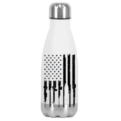 Rifle American Flag Stainless Steel Insulated Water Bottle