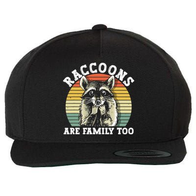 Raccoons Are Family Too Funny Raccoon Wool Snapback Cap