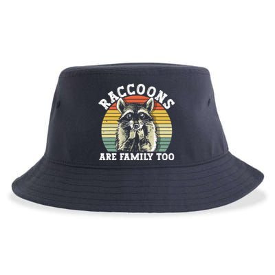 Raccoons Are Family Too Funny Raccoon Sustainable Bucket Hat