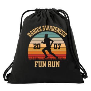 Rabies Awareness Fun Run Funny TV Comedy Running Drawstring Bag