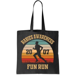 Rabies Awareness Fun Run Funny TV Comedy Running Tote Bag