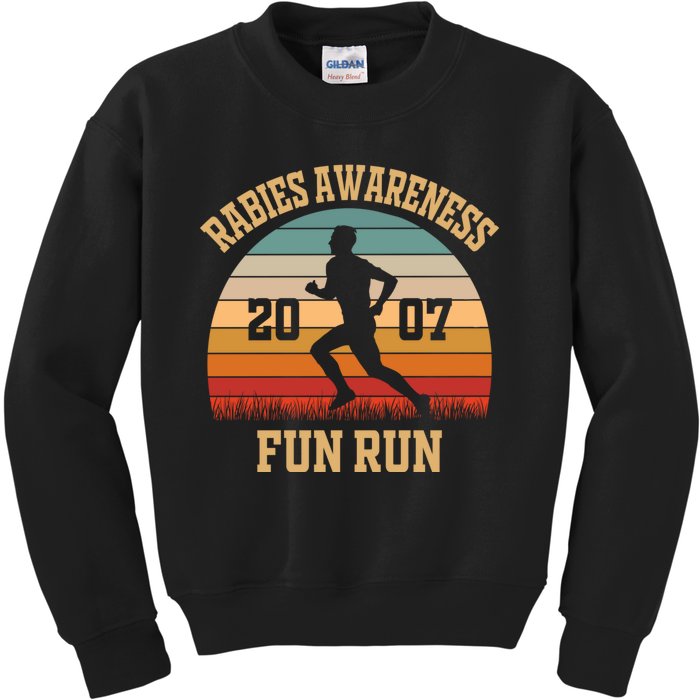 Rabies Awareness Fun Run Funny TV Comedy Running Kids Sweatshirt