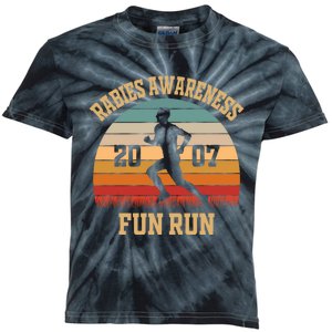 Rabies Awareness Fun Run Funny TV Comedy Running Kids Tie-Dye T-Shirt