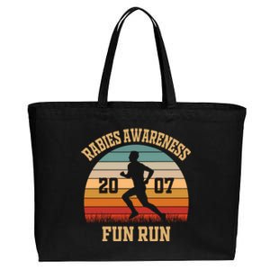 Rabies Awareness Fun Run Funny TV Comedy Running Cotton Canvas Jumbo Tote