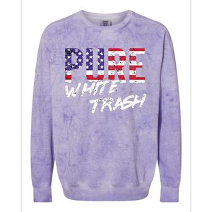 Redneck  American Flag Usa Pure White Trash Colorblast Crewneck Sweatshirt