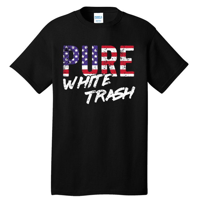 Redneck  American Flag Usa Pure White Trash Tall T-Shirt