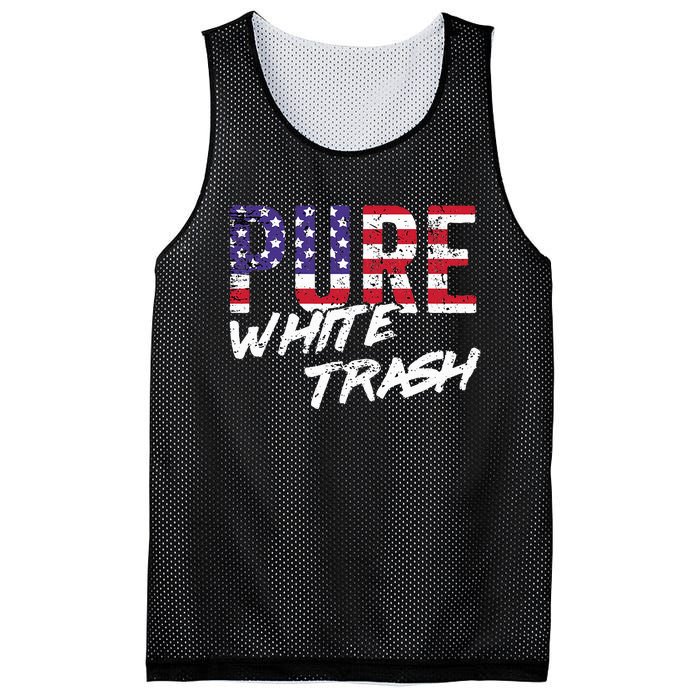 Redneck  American Flag Usa Pure White Trash Mesh Reversible Basketball Jersey Tank