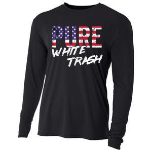 Redneck  American Flag Usa Pure White Trash Cooling Performance Long Sleeve Crew