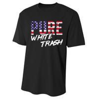 Redneck  American Flag Usa Pure White Trash Performance Sprint T-Shirt