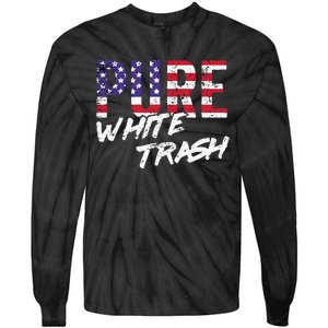 Redneck  American Flag Usa Pure White Trash Tie-Dye Long Sleeve Shirt