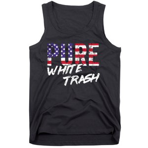 Redneck  American Flag Usa Pure White Trash Tank Top