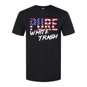 Redneck  American Flag Usa Pure White Trash Softstyle CVC T-Shirt