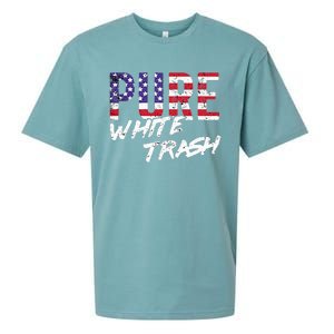 Redneck  American Flag Usa Pure White Trash Sueded Cloud Jersey T-Shirt