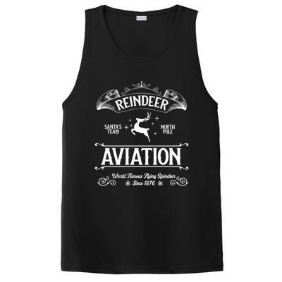 Reindeer Aviation Funny Christmas Santa Claus And Sleigh Gift PosiCharge Competitor Tank