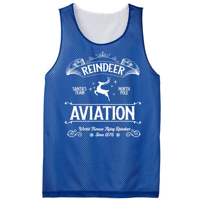 Reindeer Aviation Funny Christmas Santa Claus And Sleigh Gift Mesh Reversible Basketball Jersey Tank