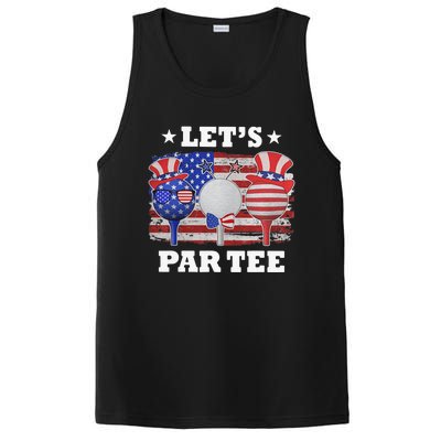 Retro American Flag Golf Gift for Golfer Funny Golf Club PosiCharge Competitor Tank