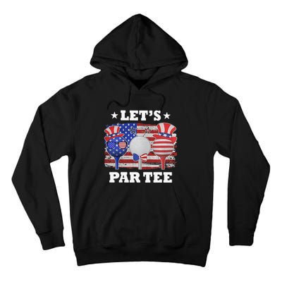 Retro American Flag Golf Gift for Golfer Funny Golf Club Tall Hoodie