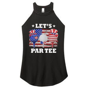 Retro American Flag Golf Gift for Golfer Funny Golf Club Women's Perfect Tri Rocker Tank