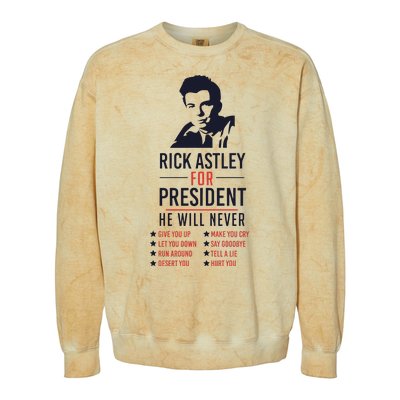 Rick Astley For President Colorblast Crewneck Sweatshirt