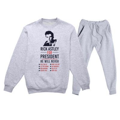 Rick Astley For President Premium Crewneck Sweatsuit Set