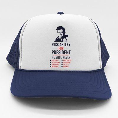 Rick Astley For President Trucker Hat