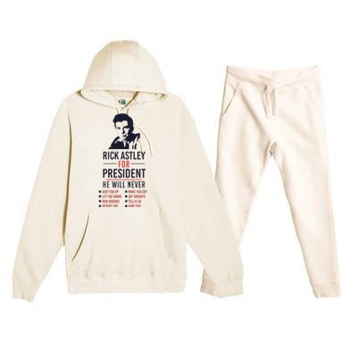 Rick Astley For President Premium Hooded Sweatsuit Set