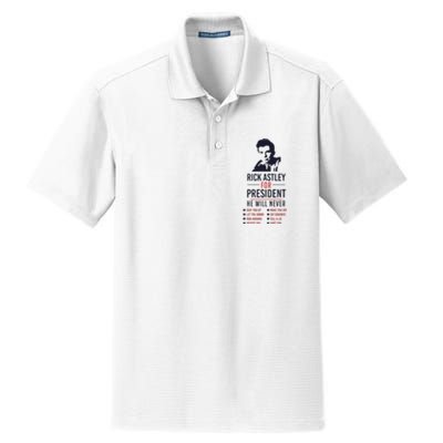 Rick Astley For President Dry Zone Grid Polo