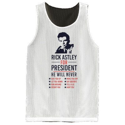 Rick Astley For President Mesh Reversible Basketball Jersey Tank